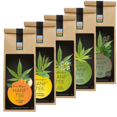 Bio-Kräutertee Paket Hanftees Papiertüte