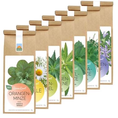 Bio-Kräutertee Paket feines reines Kraut Papiertüte