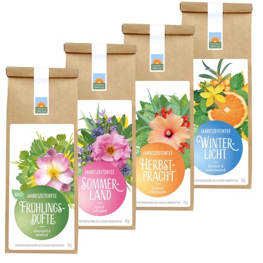 Bio-Kräutertee Paket Jahreszeitentees Papiertüte